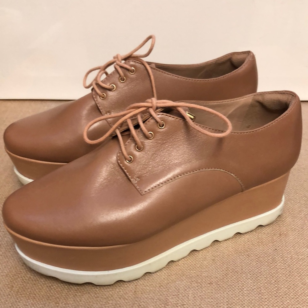 Arezzo Leather Platform Oxfords /Lace Up Shoes